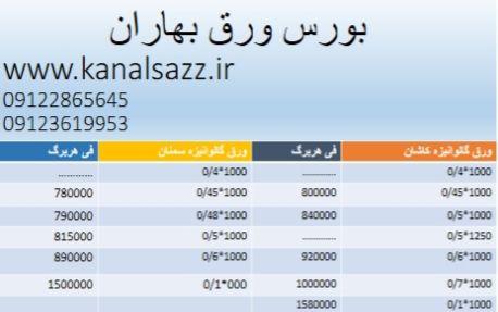 قیمت ورق گالوانیزه